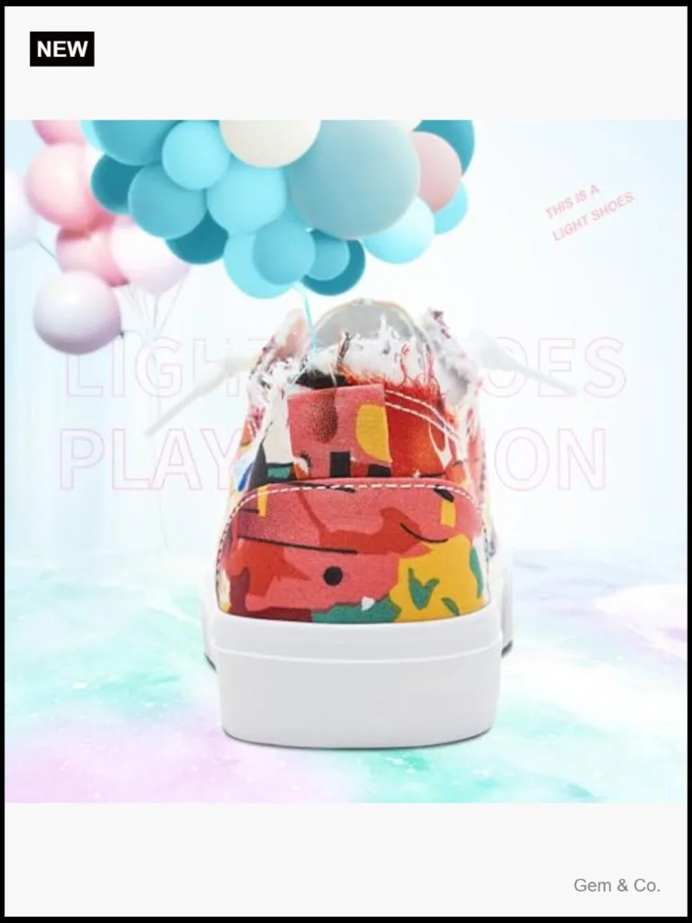 Slip On Sneakers Floral Canvas Shoes Casual Comfortable Fashion Lace Up
